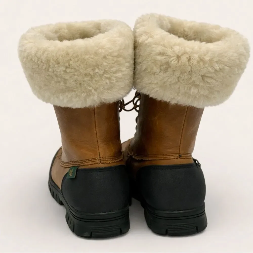 Polo by Ralph Lauren Tan and Black Vintage Shearling Size 7